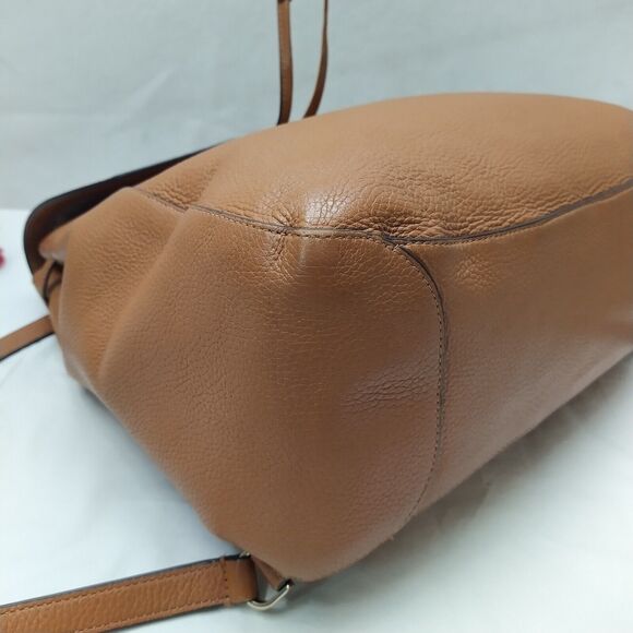 Kate Spade Leila Brown Pebbled Leather Drawstring Top Handle Backpack main image 9